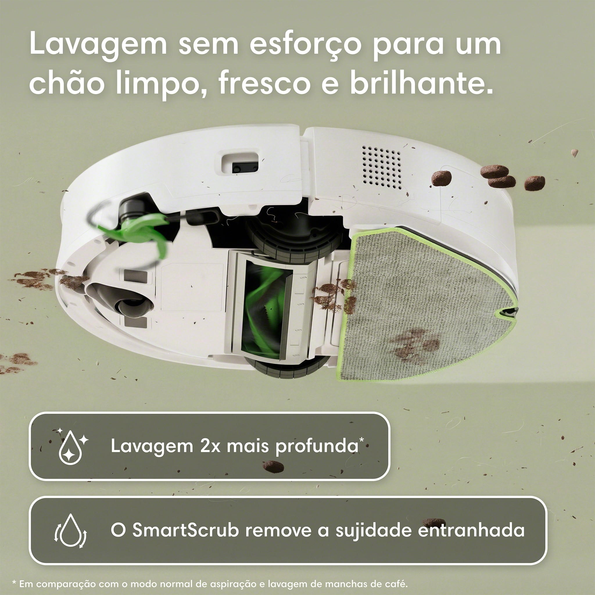 Robot Aspirador e Mopa Roomba® 115 Combo com 15?000 Pascal, ClearView LiDAR e Mopa SmartScrub Branco-5