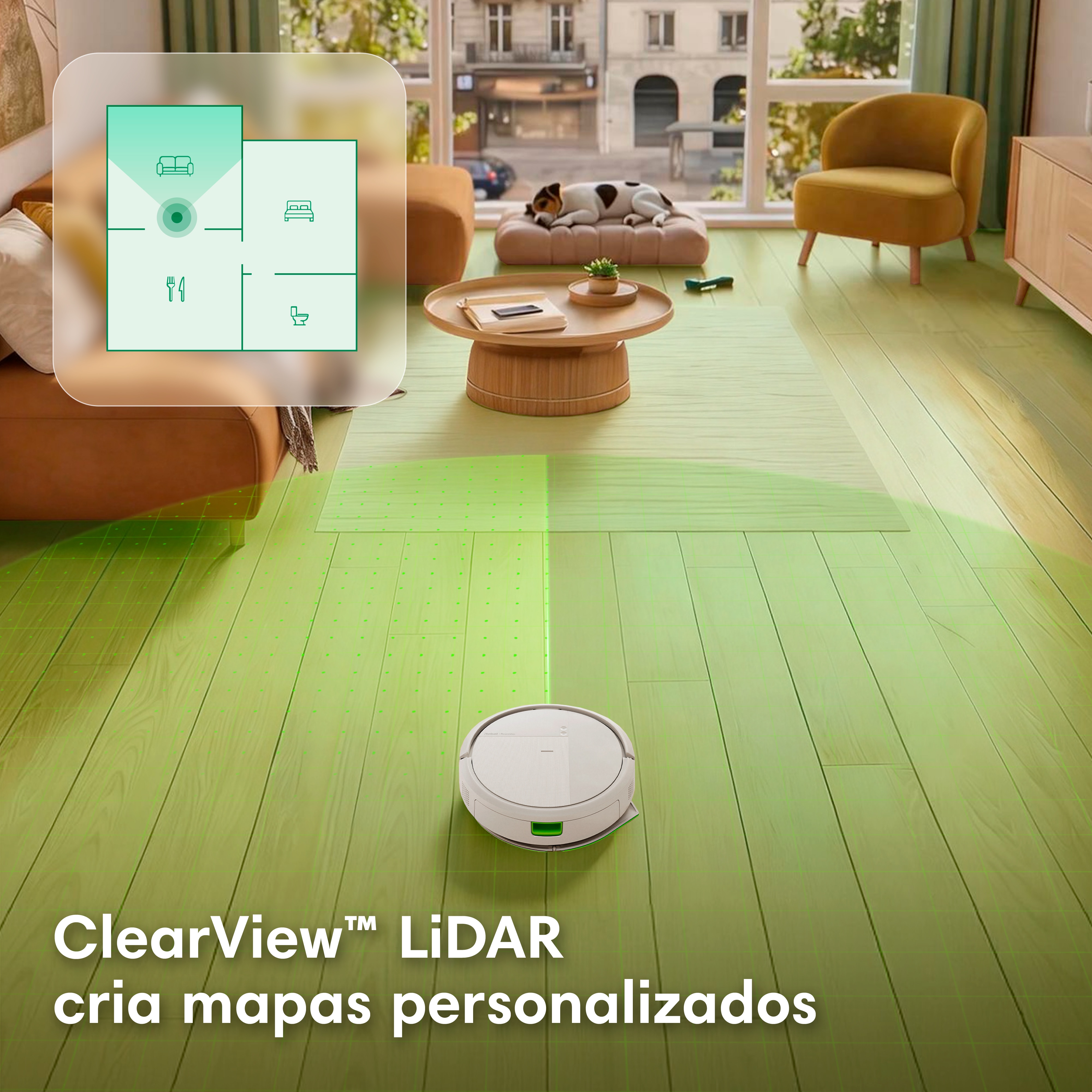 Robot Aspirador e Mopa Roomba® 115 Combo com 15?000 Pascal, ClearView LiDAR e Mopa SmartScrub Branco-6