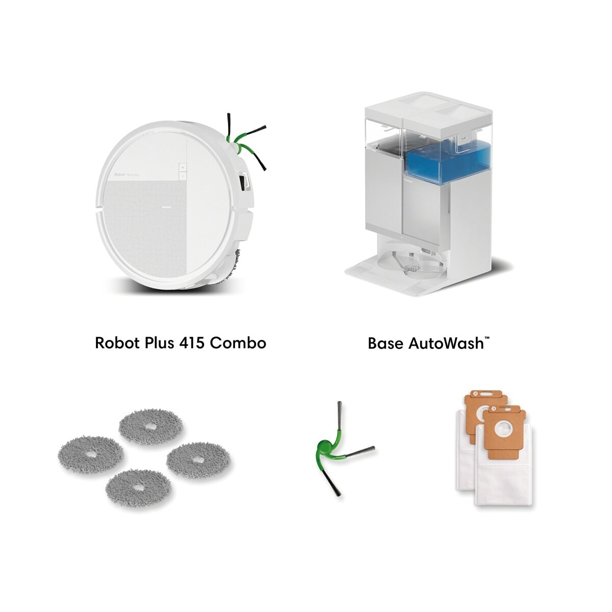 Robot Aspirador e Mopa Roomba Plus 415 Combo com Base AutoWash Multifunções, 20.000 Pa, Mopas DualClean Eleváveis e Secagem por Calor - Branco Branco-2