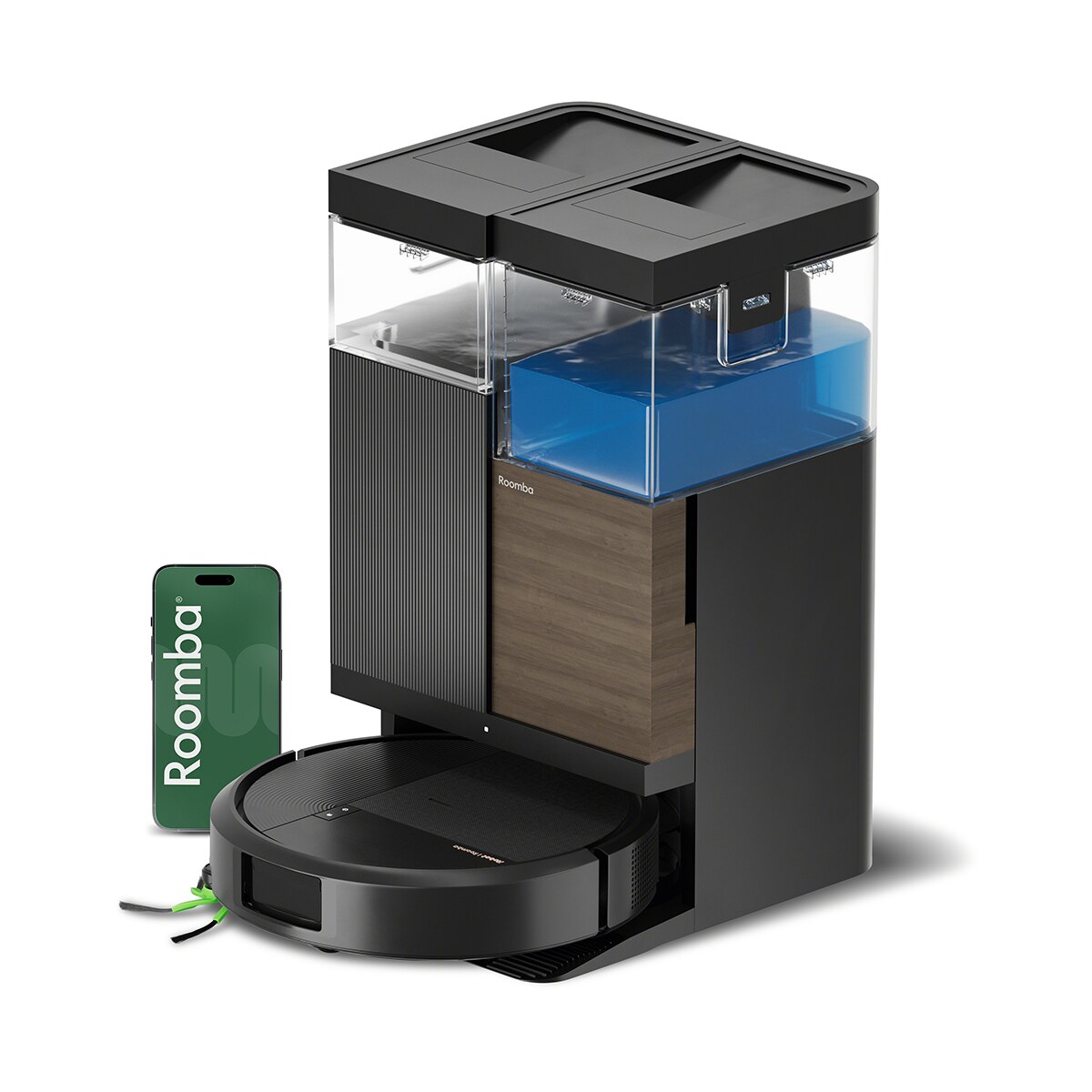 Imagem 0 de Robot Aspirador e Mopa Roomba® Plus 575 Combo com Base AutoWash Multifunções, 25.000 Pa, Lava e Seca com Calor, IA PrecisionVision™ - Preto