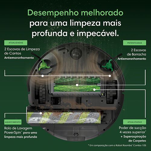Robot Aspirador Irobot Roomba® 775 Combo+ AutoWash™ dock - Preto Preto-2