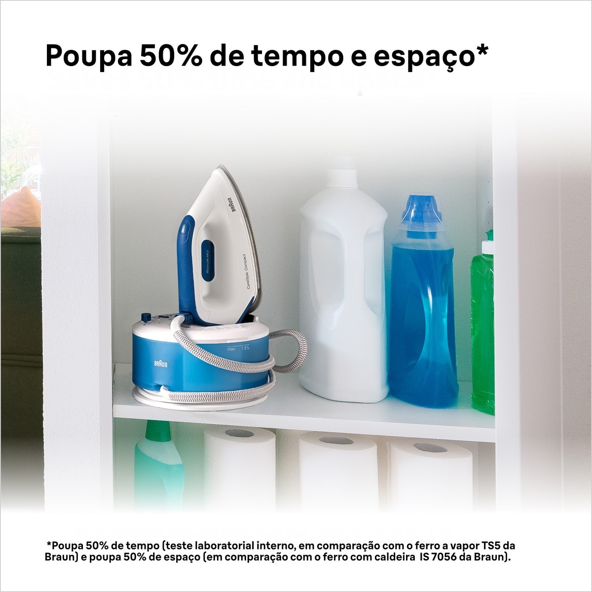 Ferro de Engomar com Caldeira Braun CareStyle Compact IS2143BL com Pressão 6 bar e Emissão de Vapor 420 g/min - Branco e Azul Branco / Azul-5
