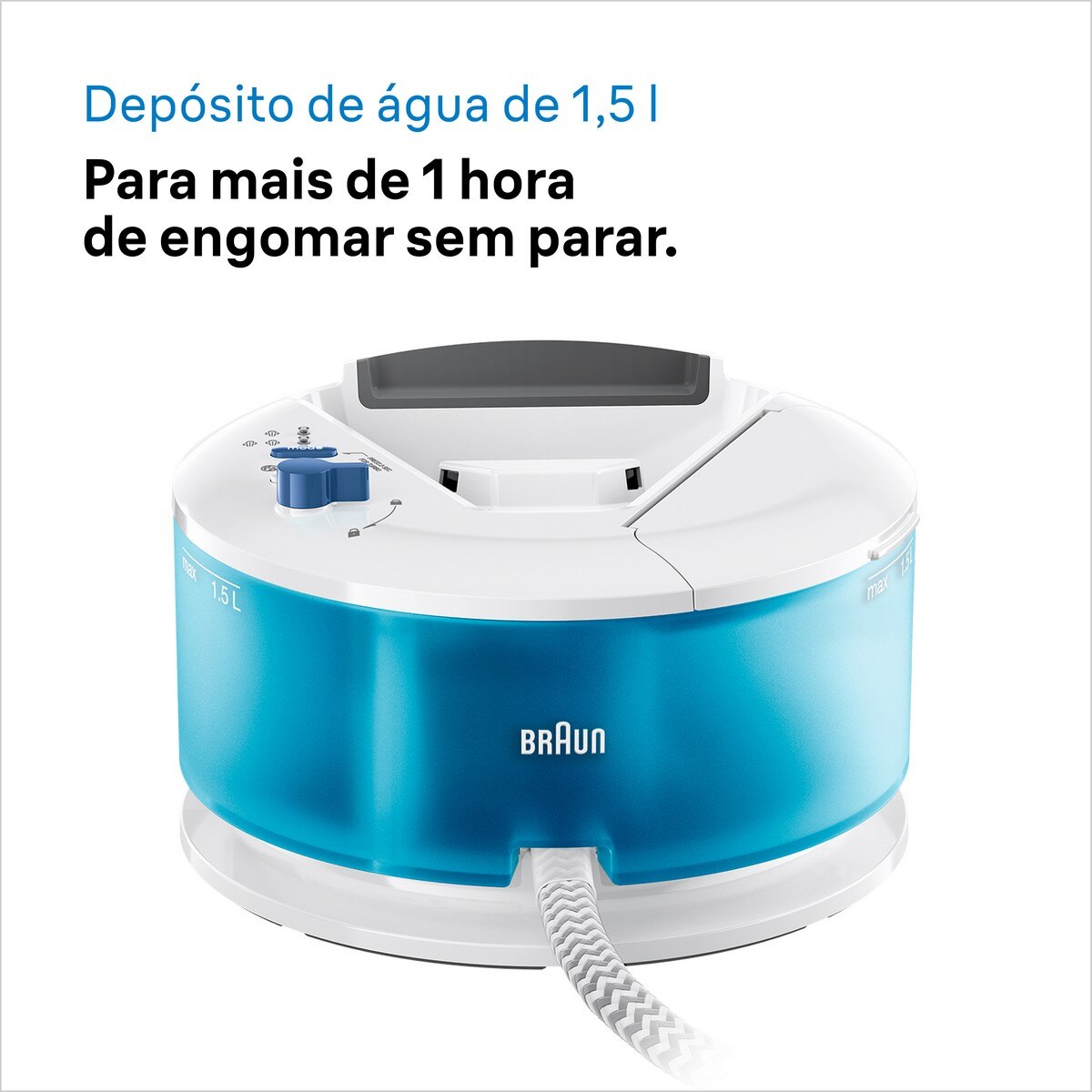 Ferro de Engomar com Caldeira Braun CareStyle Compact IS2143BL com Pressão 6 bar e Emissão de Vapor 420 g/min - Branco e Azul Branco / Azul-6