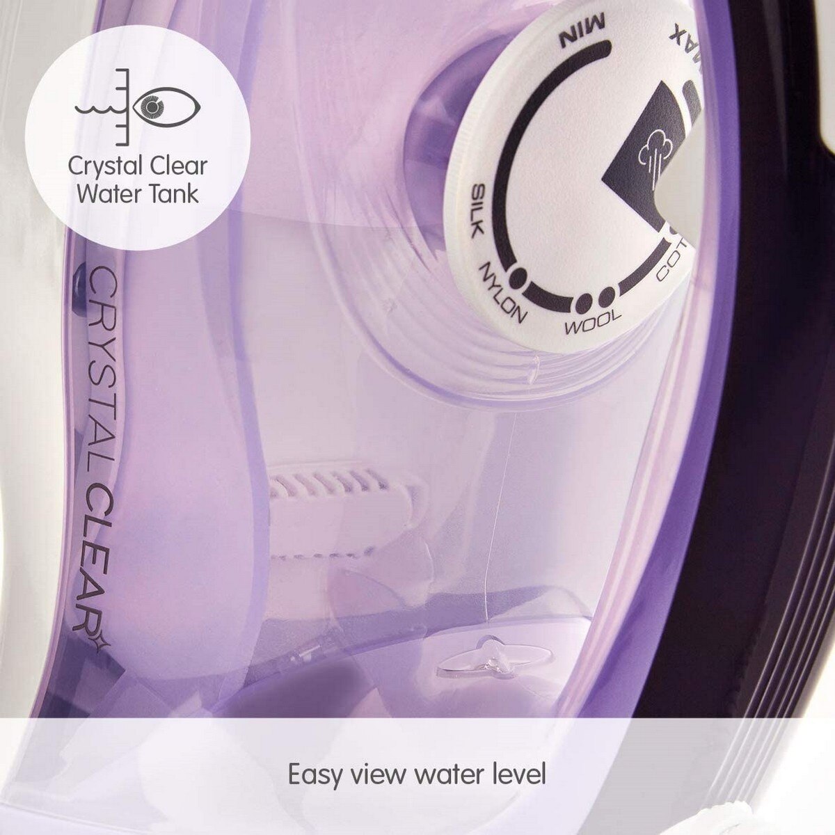 Ferro a Vapor Morphy Richards Crystal Clear 300301 de 2400 W Jato a Vapor 115 g/min e Base Cerâmica - Roxo e Branco Púrpura/Branco-3