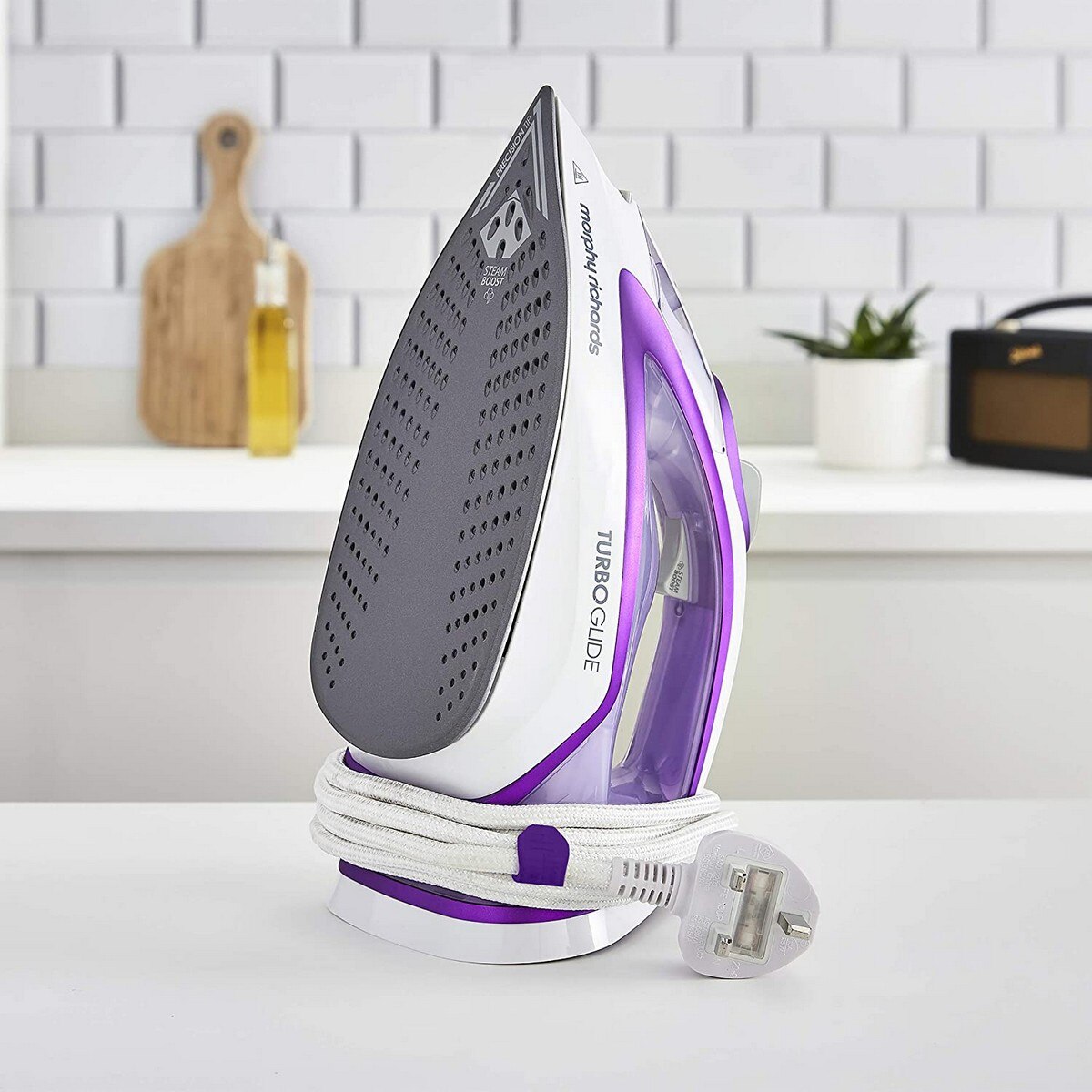 Ferro a Vapor Morphy Richards Turbo Glide 302000 de 2800 W Jato a Vapor 150 g/min e Base Cerâmica - Roxo e Branco Púrpura/Branco-4