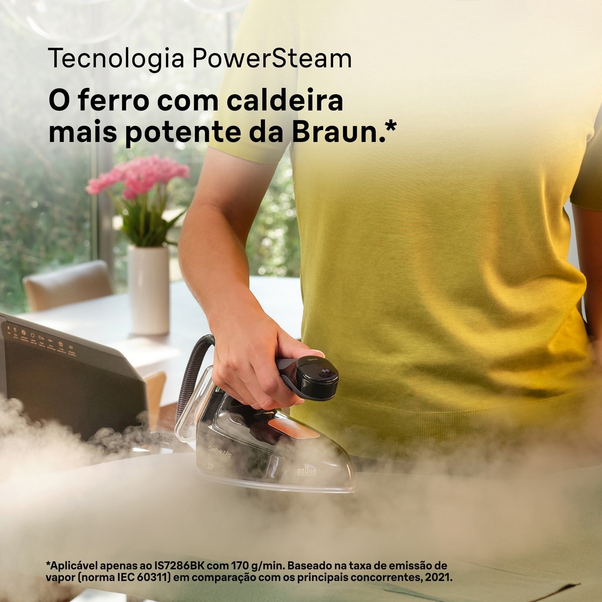Ferro de Engomar com Caldeira Braun IS7286BK Carestyle 7 Base EloxalPlus, Jato a Vapor 650 g/min e Pressão 8 bar - Preto Preto / Cobre-3