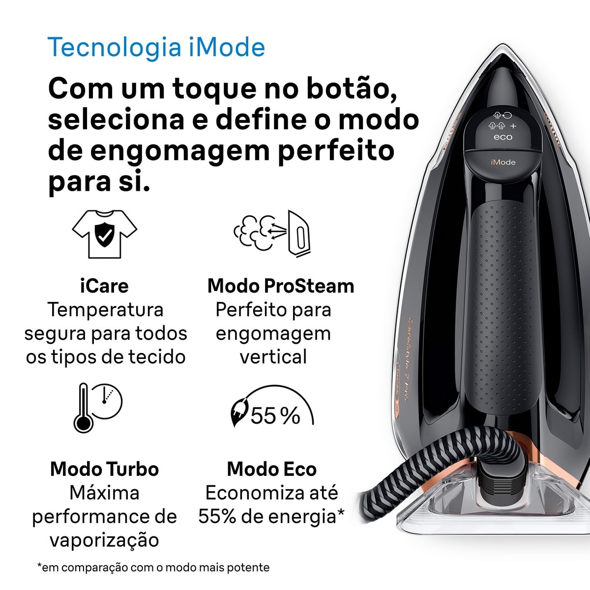 Ferro de Engomar com Caldeira Braun IS7286BK Carestyle 7 Base EloxalPlus, Jato a Vapor 650 g/min e Pressão 8 bar - Preto Preto / Cobre-7