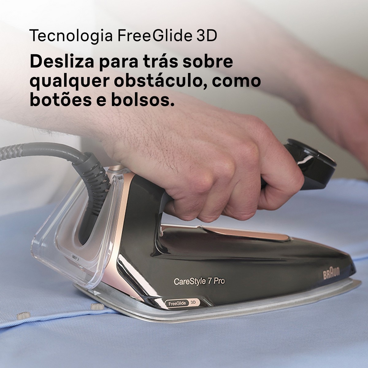 Ferro de Engomar com Caldeira Braun IS7286BK Carestyle 7 Base EloxalPlus, Jato a Vapor 650 g/min e Pressão 8 bar - Preto Preto / Cobre-8