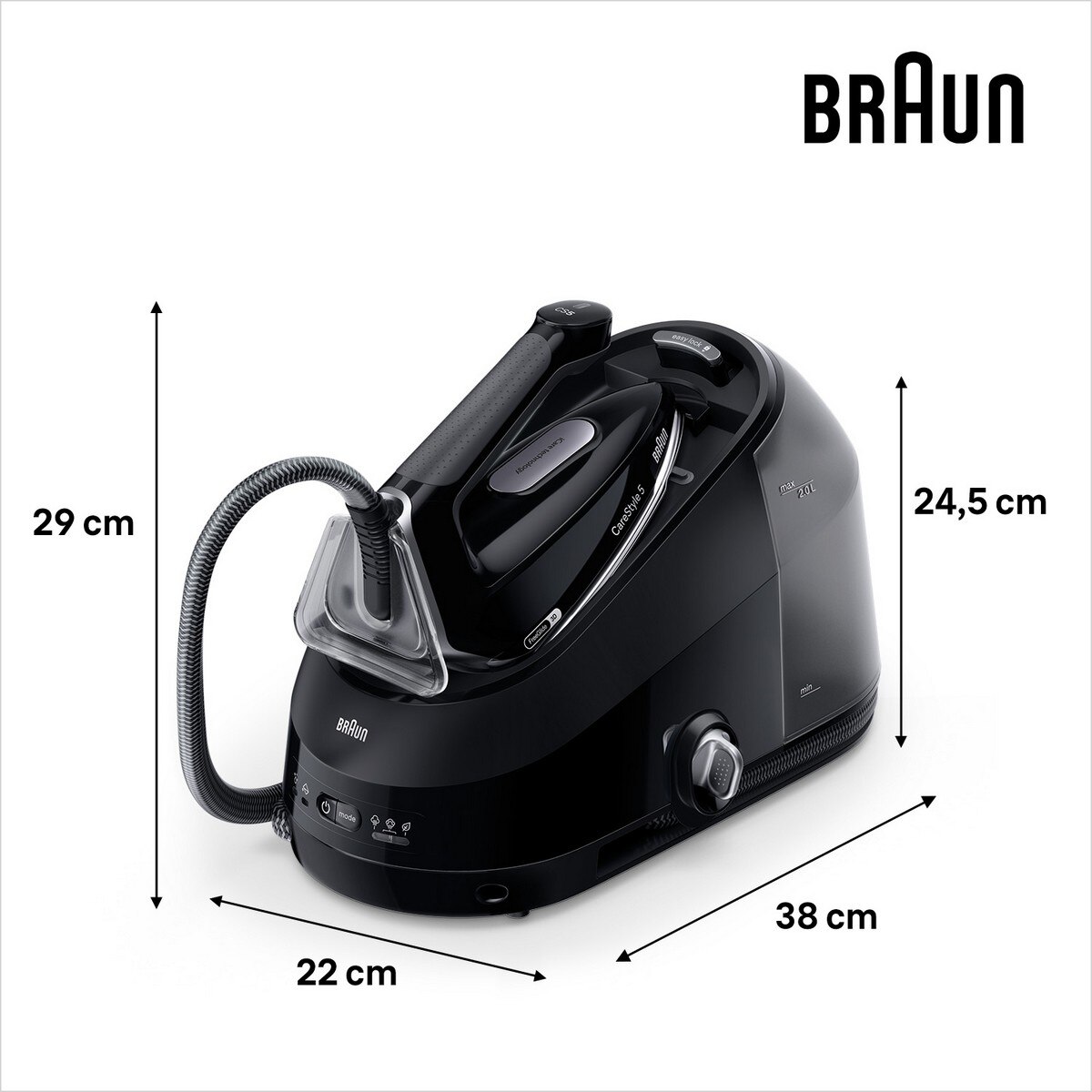 Ferro de Engomar com Caldeira Braun CareStyle 5 IS5249BK de 2400 W, 2 Litros e 7,5 Bar - Preto Preto-5