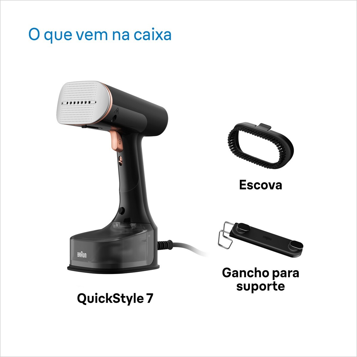 Ferro Vertical a Vapor Baun GS7077BK QuickStyle de 1600 W - Preto Preto-8