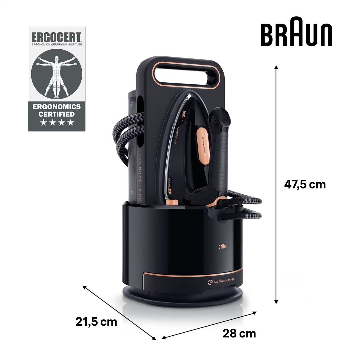 Ferro com Caldeira Braun IS9090BK Carestyle 9, Pressão 9 bar, de 2700 W e Jato Vapor 750 g/min - Preto Preto-4