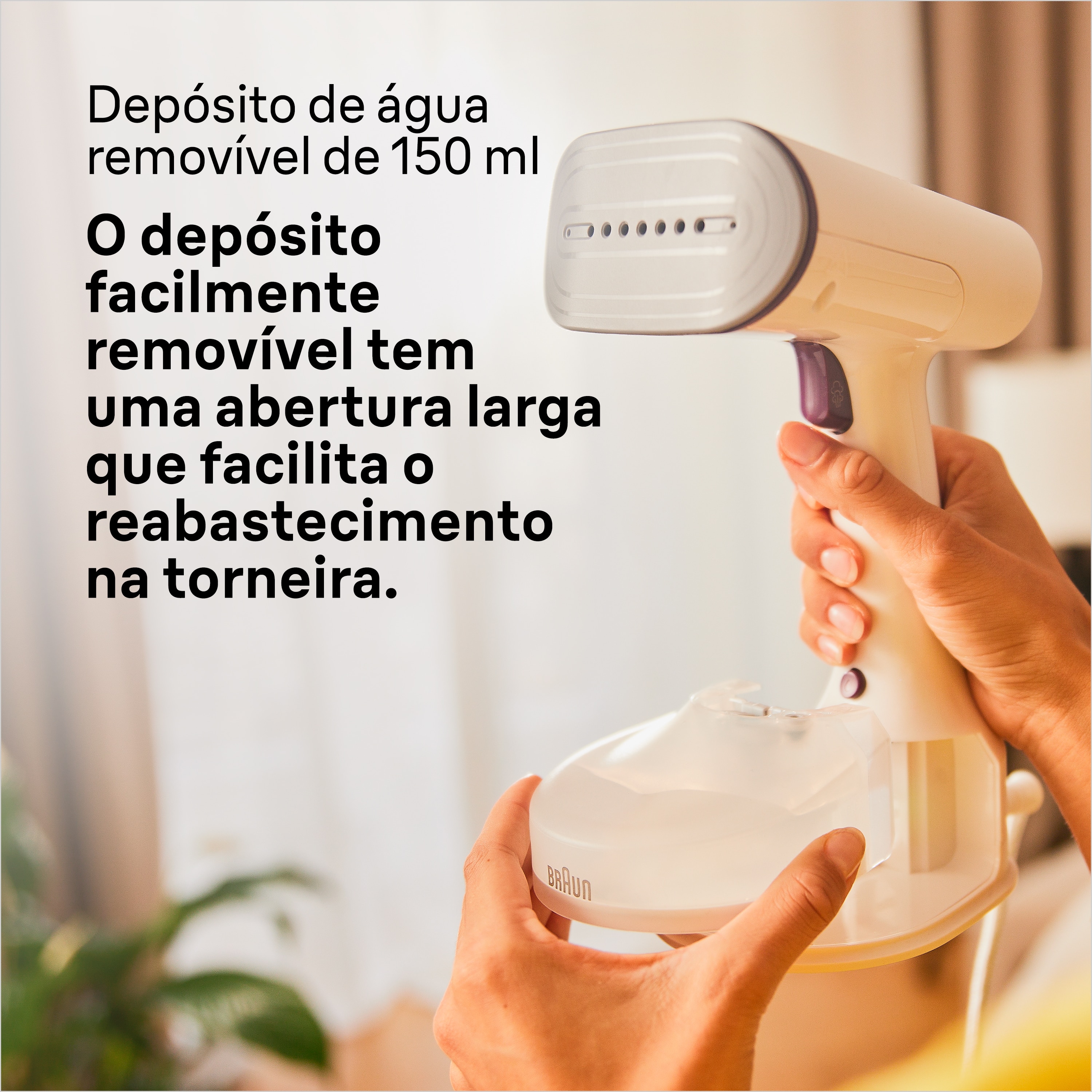 Ferro a Vapor Vertical Braun QuickStyle 5 GS5011PU de 0,15L, Vapor 22 g/min, Aquecimento rápido, de 1200W - Branco e Púrpura Branco / Púrpura-5