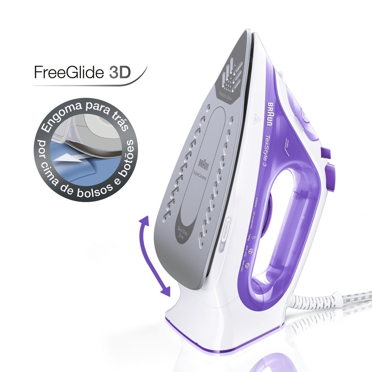 Ferro a Vapor Braun Texstyle 3 SI3042VI - Violeta Violeta-2