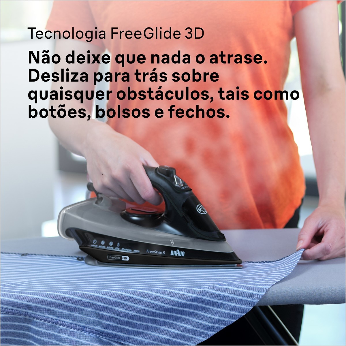 Ferro a Vapor Braun FreeStyle 5 SI5088BK de 2800W - Preto Preto-7