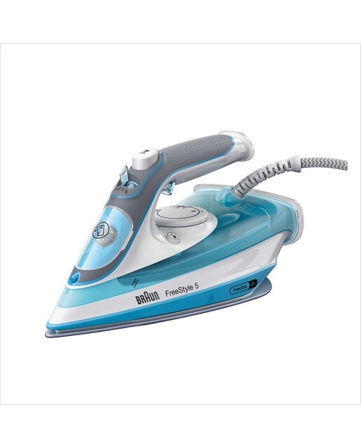 Imagem 0 de Ferro a Vapor Braun TexStyle 5 SI5006BL de 2600 W Jato de vapor 180 g/min com Base Cerâmica - Branco e Azul