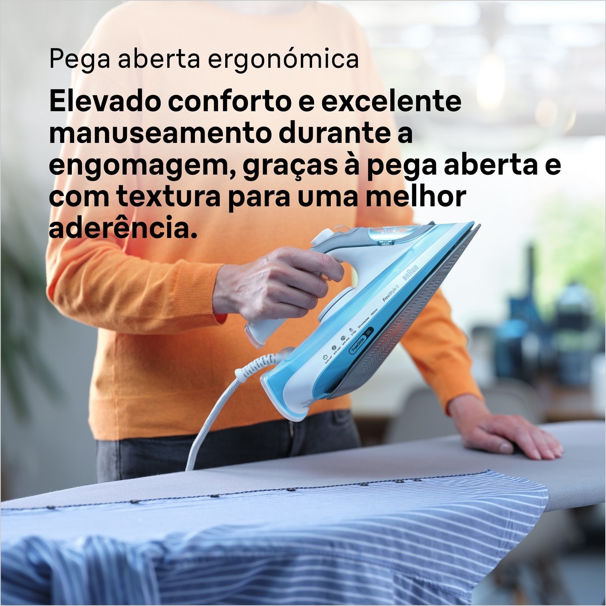 Ferro a Vapor Braun TexStyle 5 SI5006BL de 2600 W Jato de vapor 180 g/min com Base Cerâmica - Branco e Azul Branco / Azul-5