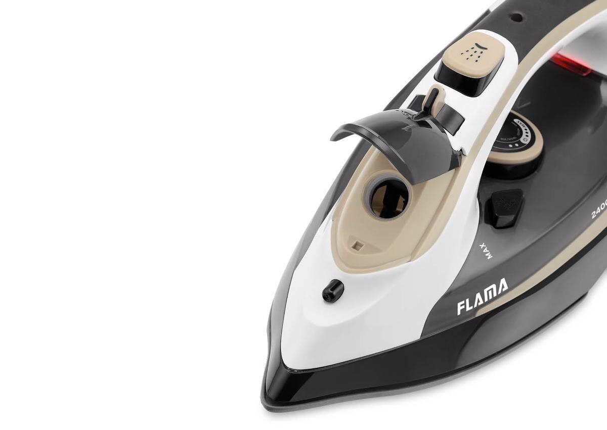 Ferro a Vapor Flama 5342FL de 2400 W Jato de Vapor 80 g/min com Base Cerâmica - Branco, Creme e Cinza 4