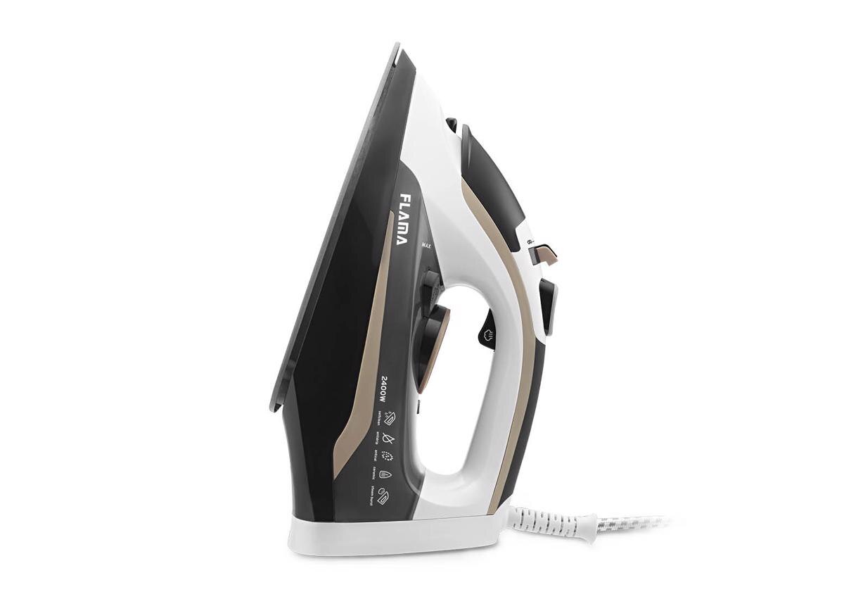 Ferro a Vapor Flama 5342FL de 2400 W Jato de Vapor 80 g/min com Base Cerâmica - Branco, Creme e Cinza 10