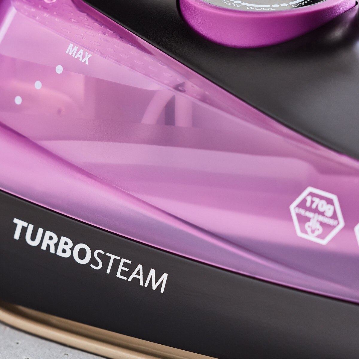 Ferro a Vapor Morphy Richards Turbosteam 303140 de 2800 W Jato a Vapor 170g/min e Base Cerâmica - Preto e Roxo Preto / Púrpura-7
