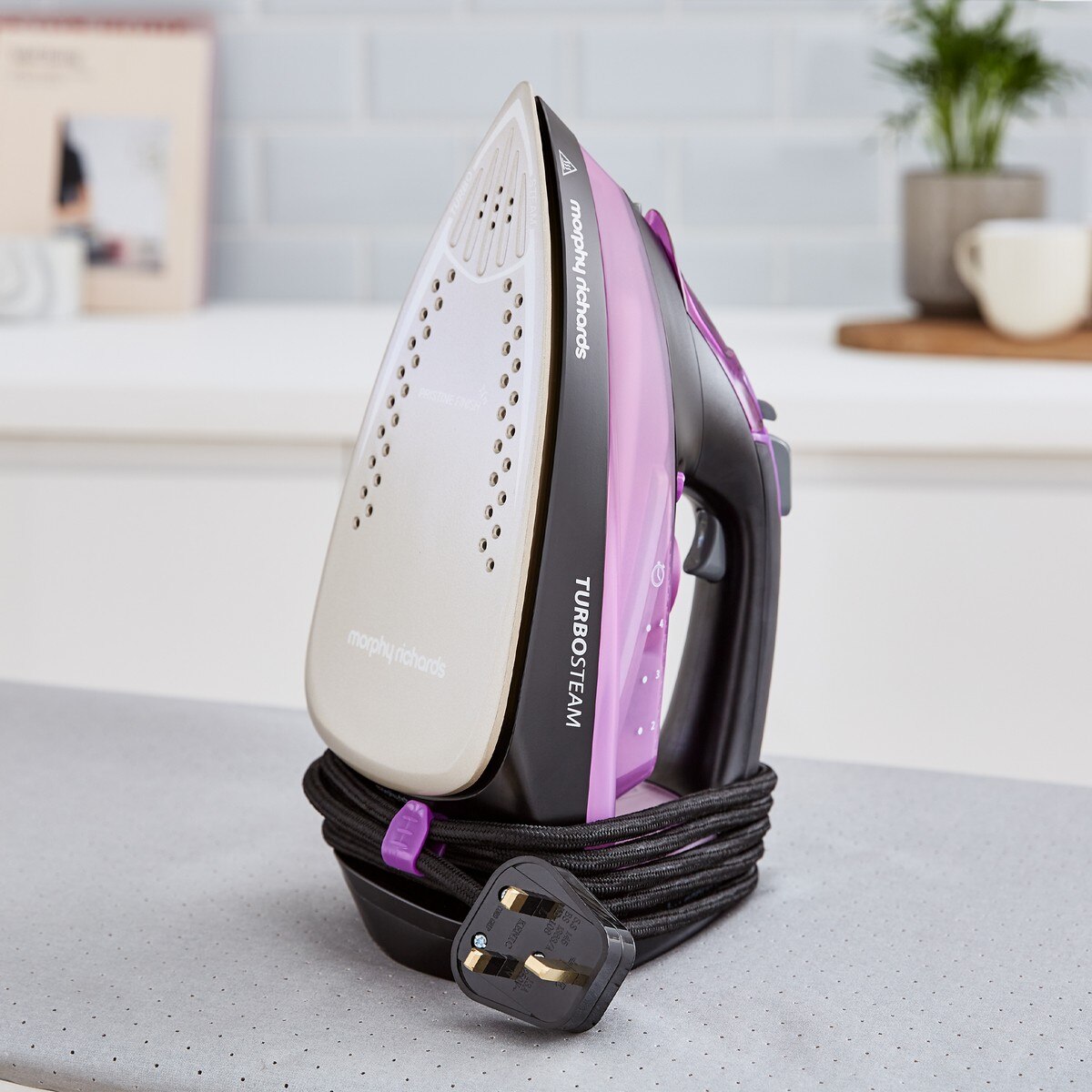 Ferro a Vapor Morphy Richards Turbosteam 303140 de 2800 W Jato a Vapor 170g/min e Base Cerâmica - Preto e Roxo Preto / Púrpura-10