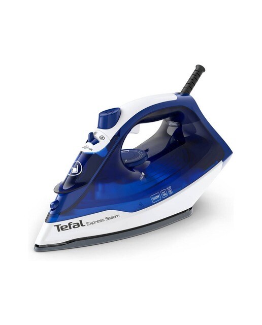 Imagem 0 de Ferro a Vapor Tefal Express Steam FV2838 de 2400 W Jato de Vapor 180 g/min e Base Cerâmica - Azul e Branco
