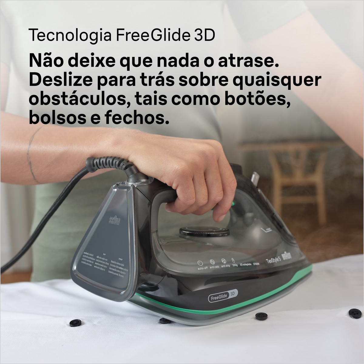 Ferro a Vapor BraunTexStyle 5 SI5277GR Base Cerâmico e Função de Vaporização Vertical - Preto e Verde Preto / Verde-7