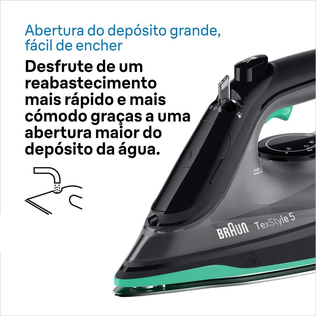Ferro a Vapor BraunTexStyle 5 SI5277GR Base Cerâmico e Função de Vaporização Vertical - Preto e Verde Preto / Verde-8
