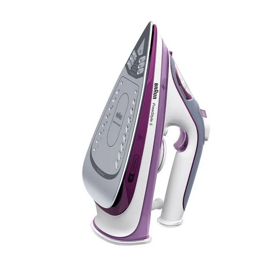 Ferro a Vapor Braun FreeStyle 5 Steam iron SI 5037 - Jato a Vapor 200 g/min - Base SuperCeramic - Branco e Violeta Branco / Púrpura-2
