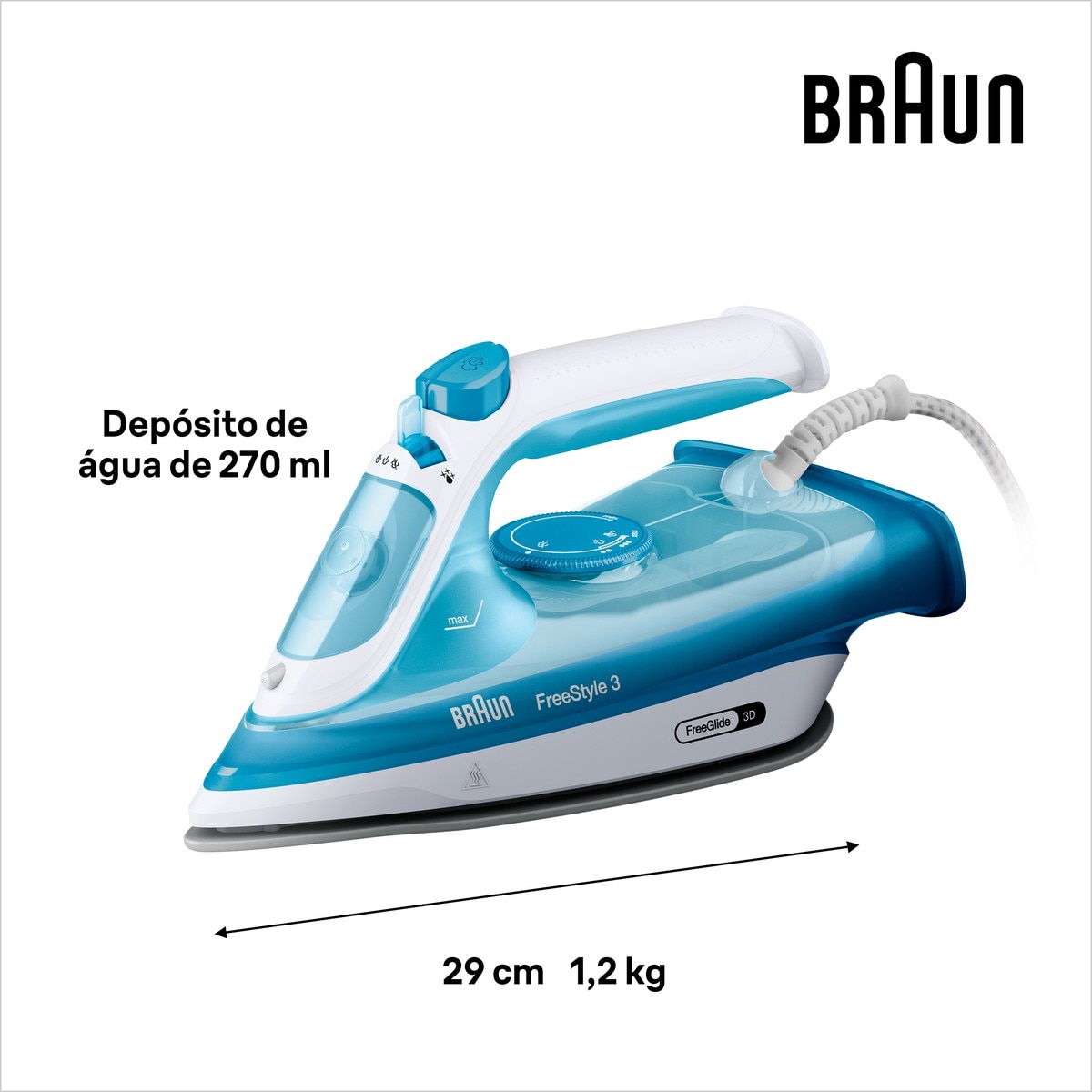 Ferro a Vapor Braun FreeStyle 3 FI3144BL de 2400W - Azul Azul-4
