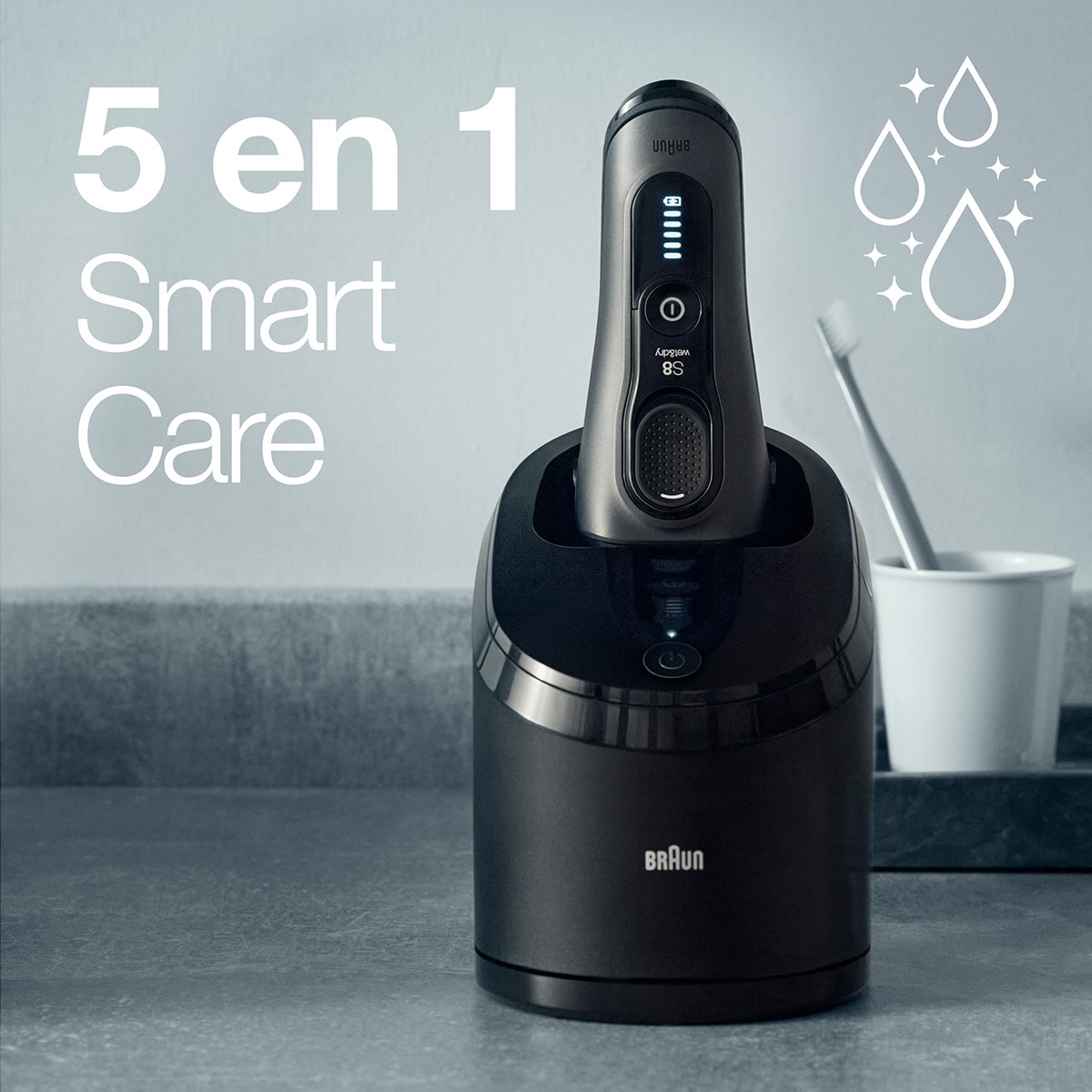 Máquina de Barbear Braun Séries S8 8460c System Wet&Dry - Preto Preto-3