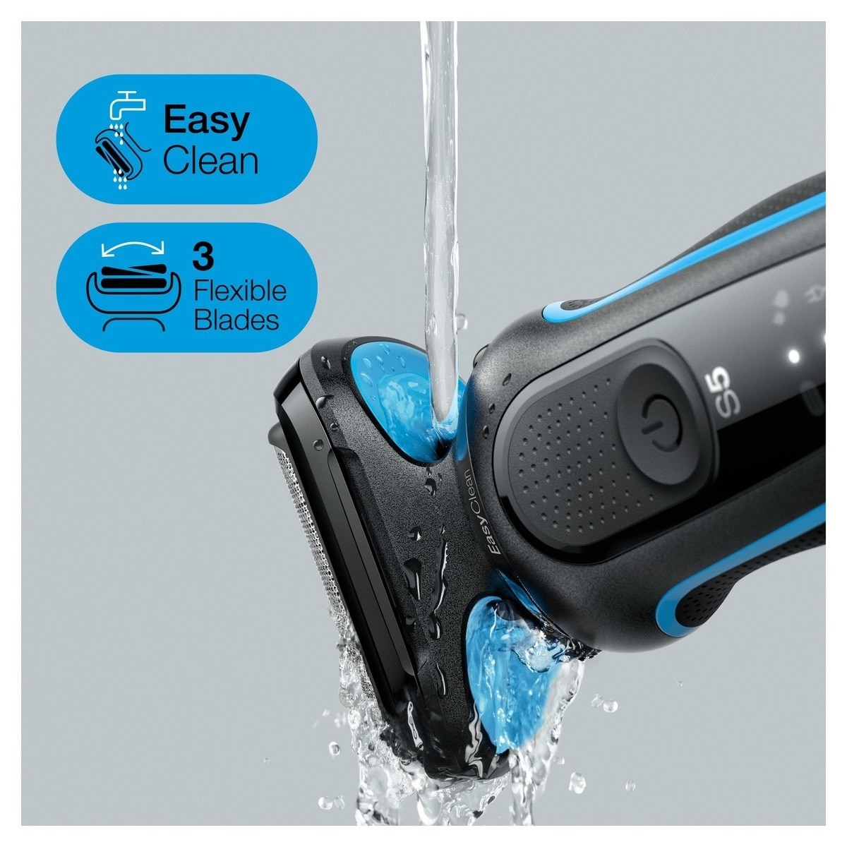 Máquina de Barbear Braun Series 5 51-B1500s EasyClick - Azul Azul-3