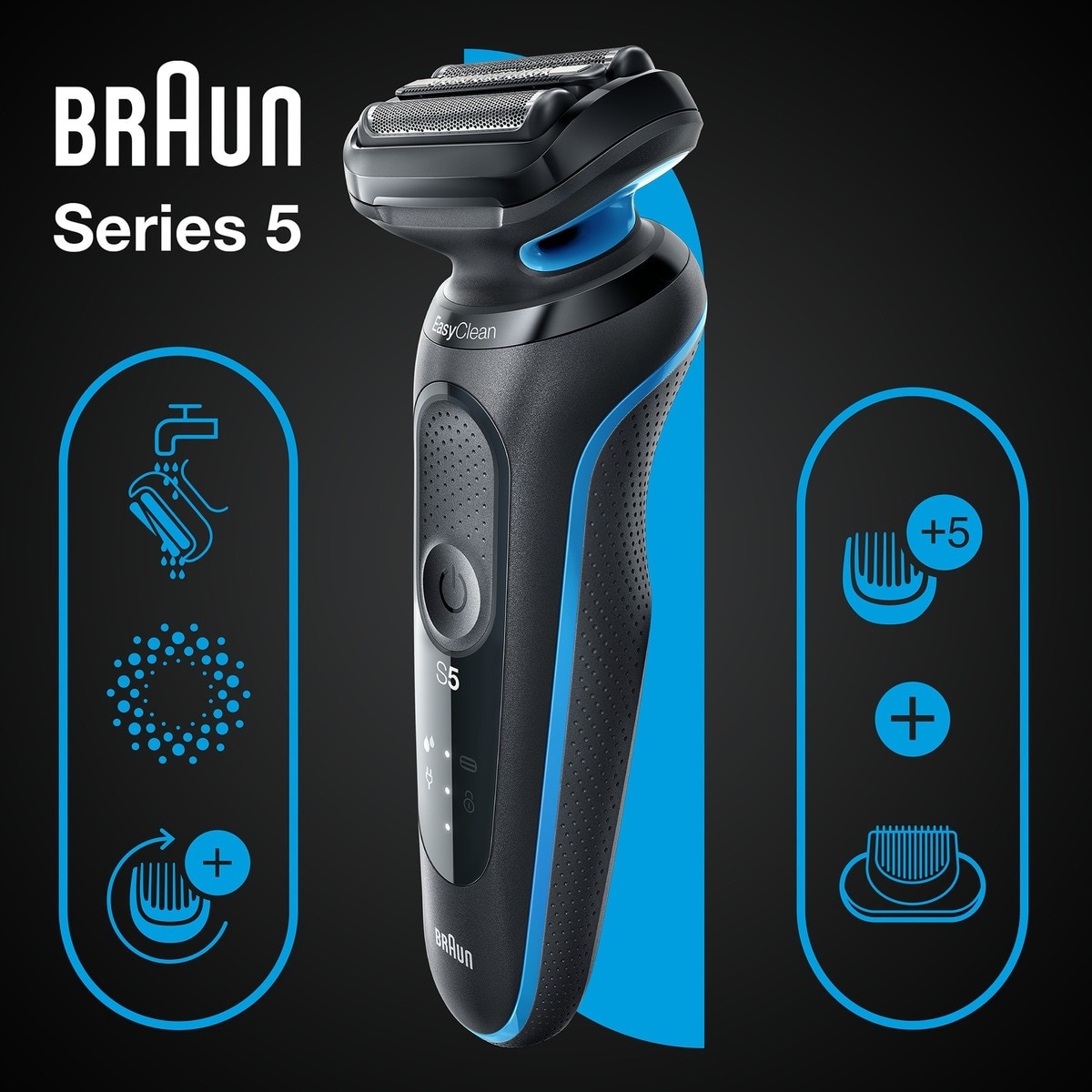 Máquina de Barbear Braun Series 5 51-B1500s EasyClick - Azul Azul-8