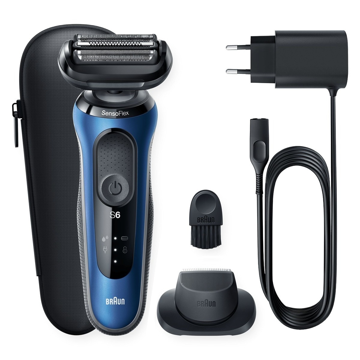Máquina de Barbear Braun Série 6 61-B1200s SensoFlex - Azul Azul-1