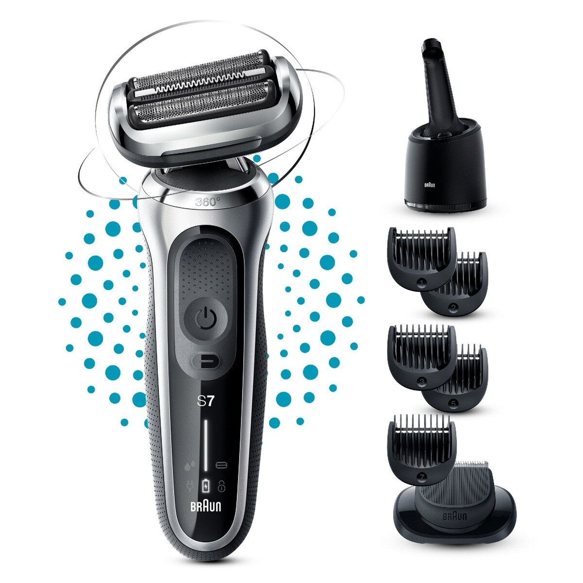 Máquina de Barbear Braun Série 7 71-S7500 CC - Cinzento Cinzento-4