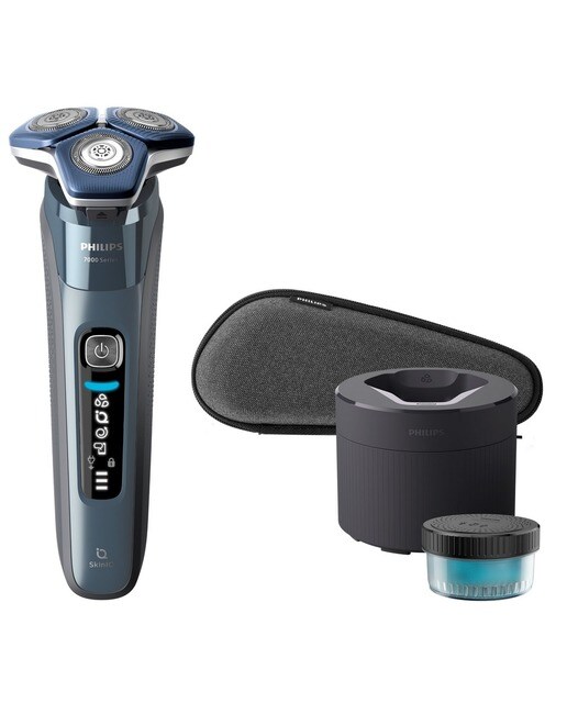 Imagem 0 de Máquina de Barbear Philips Serie 7000 Uso Seco ou Molhado com Base de Limpeza