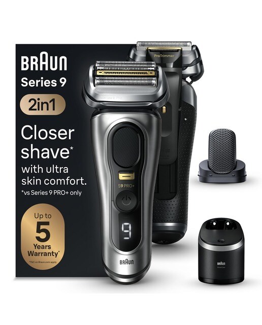 Máquina de Barbear Braun Series 9 Pro+ 9597cc ProComfort com Centro de Limpeza SmartCare - Prateado Prateado-1