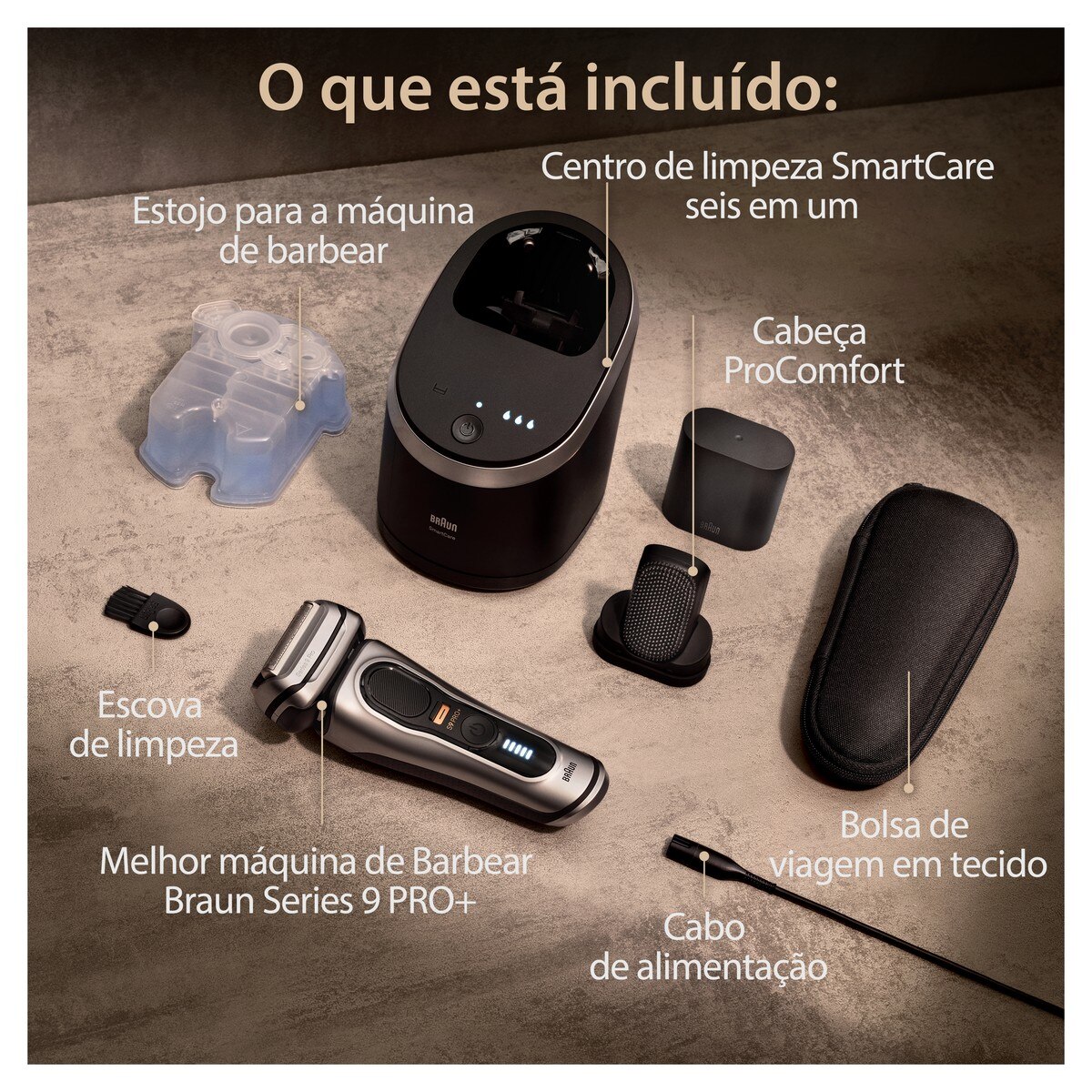 Máquina de Barbear Braun Series 9 Pro+ 9597cc ProComfort com Centro de Limpeza SmartCare - Prateado Prateado-6