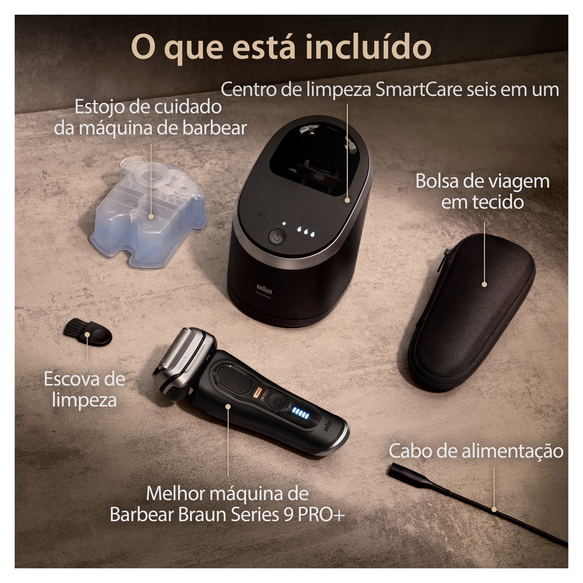 Máquina de Barbear Elétrica Braun Series 9 Pro+ 9560cc com Centro de Limpeza SmartCare - Autonomia 60 min - Preto Preto-6