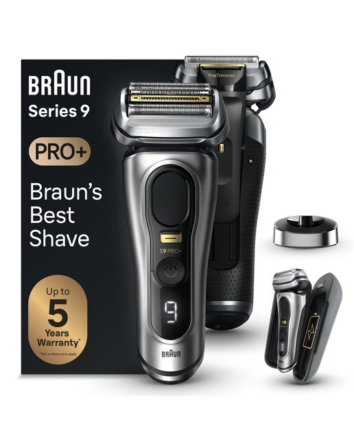 Máquina de Barbear Elétrica Braun Series 9 Pro+ 9527s com PowerCase - Autonomia 60 min - Prateado Prateado-1