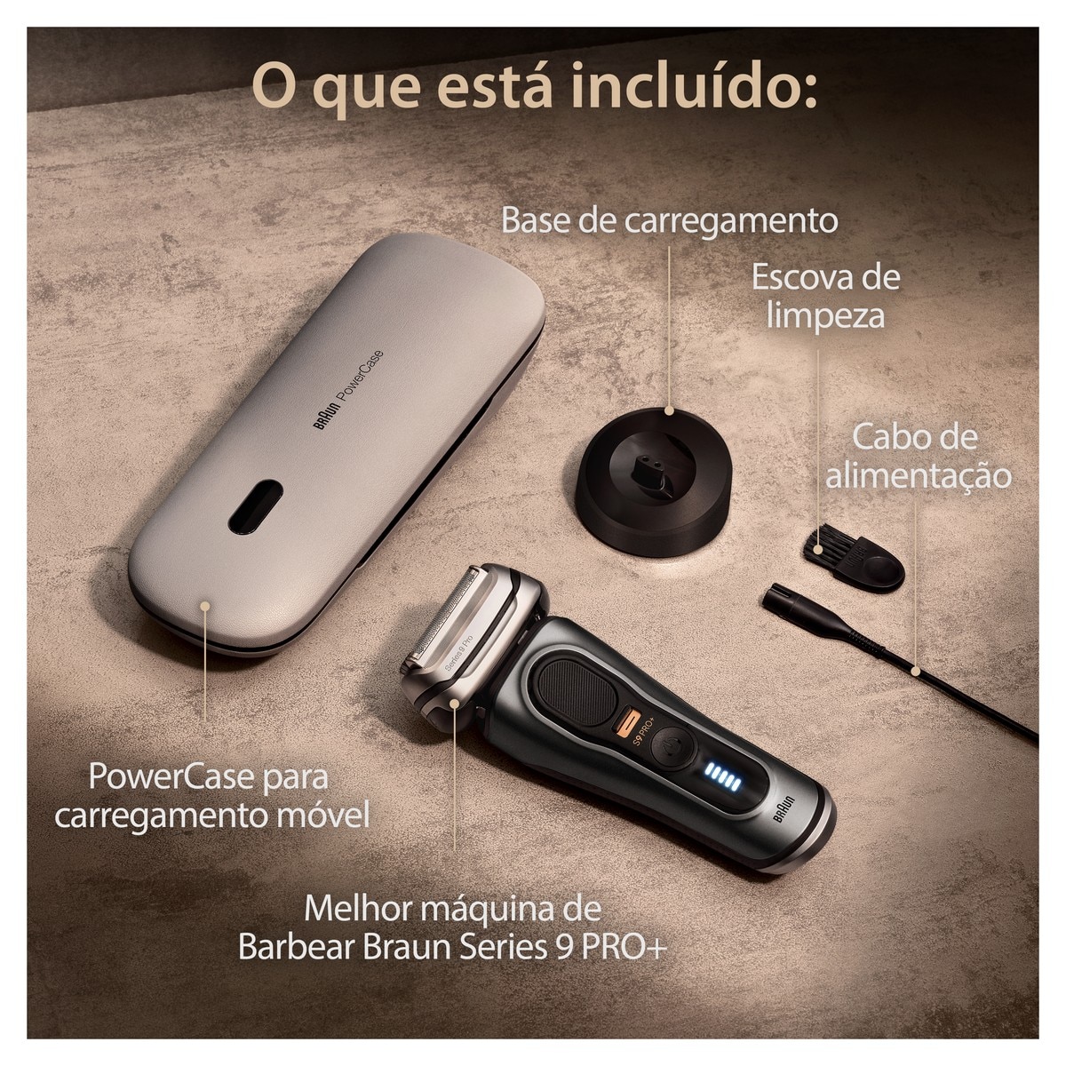 Máquina de Barbear Elétrica Braun Series 9 Pro+ 9527s com PowerCase - Autonomia 60 min - Prateado Prateado-5