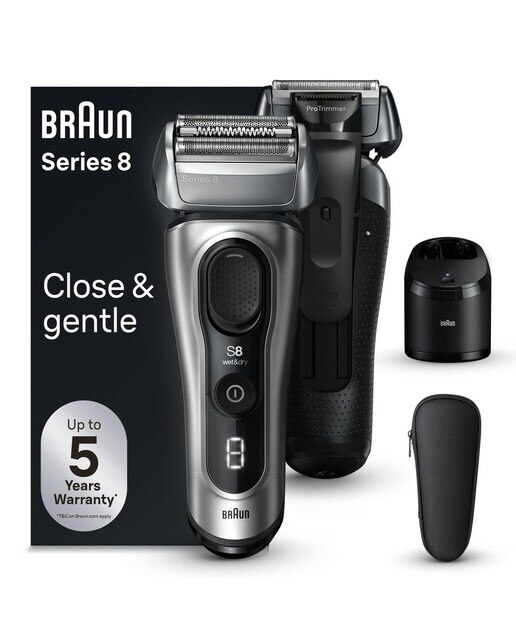 Máquina de Barbear Elétrica Braun Series 8  8567cc com Centro de Limpeza SmartCare - Prateado Prateado-1