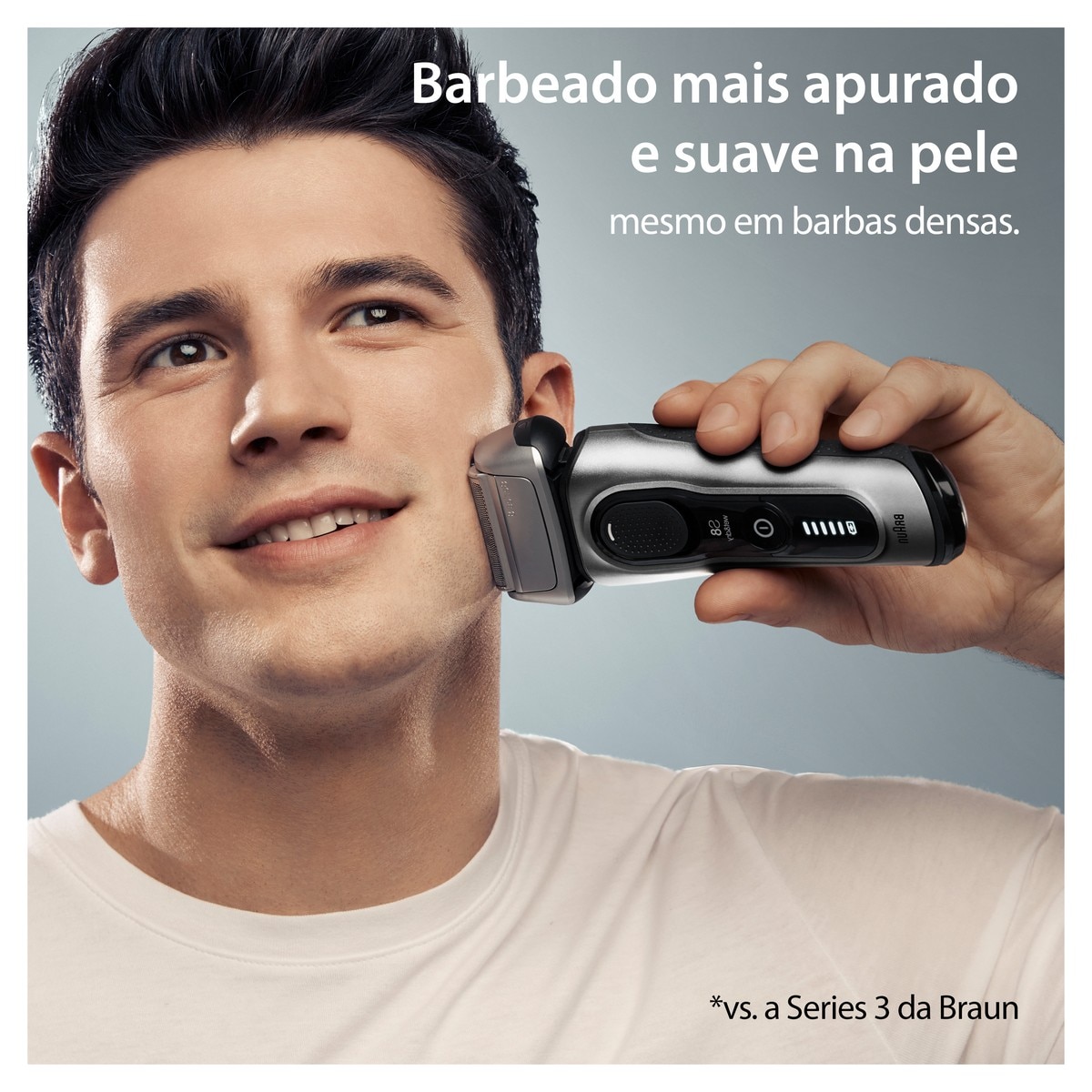 Máquina de Barbear Elétrica Braun Series 8 8517s com Base de Carregamento - Prateado Prateado-3