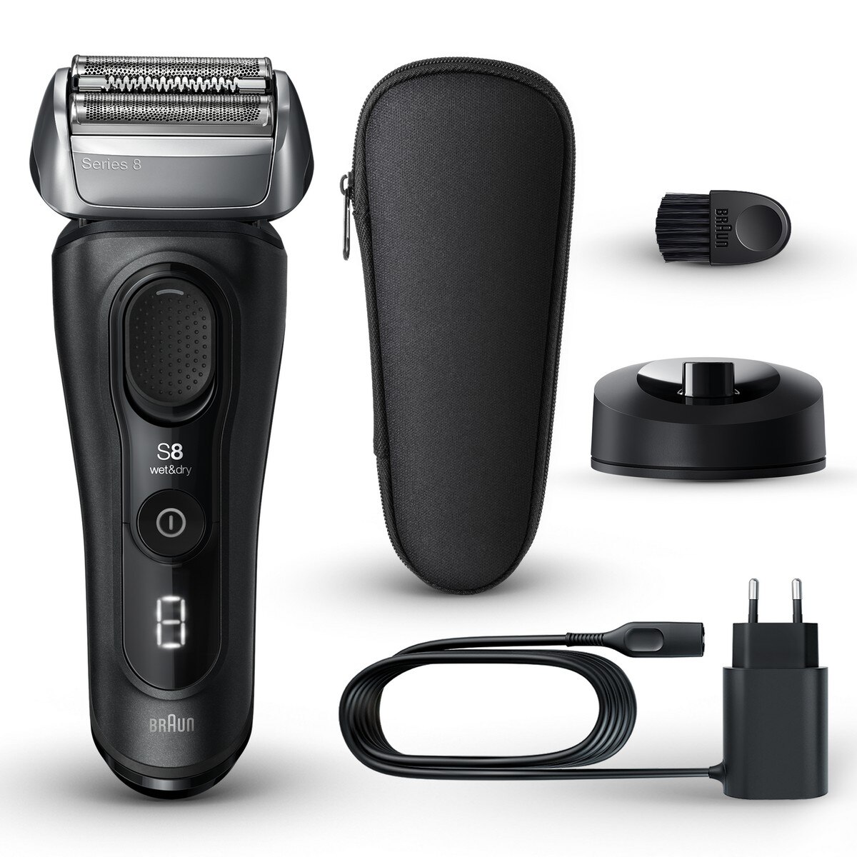 Máquina de Barbear Elétrica Braun Series 8 8510s com Base de Carregamento - Preto Preto-7