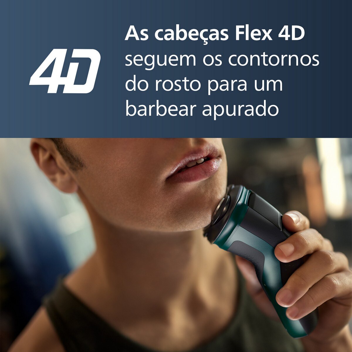 Máquina de Barbear Philips Serie X3000 X3052/00 Uso a Seco e Molhado, Cabeças Flexíveis 4D e Autonomia de 45 Minutos Verde Refrescante Escuro-5