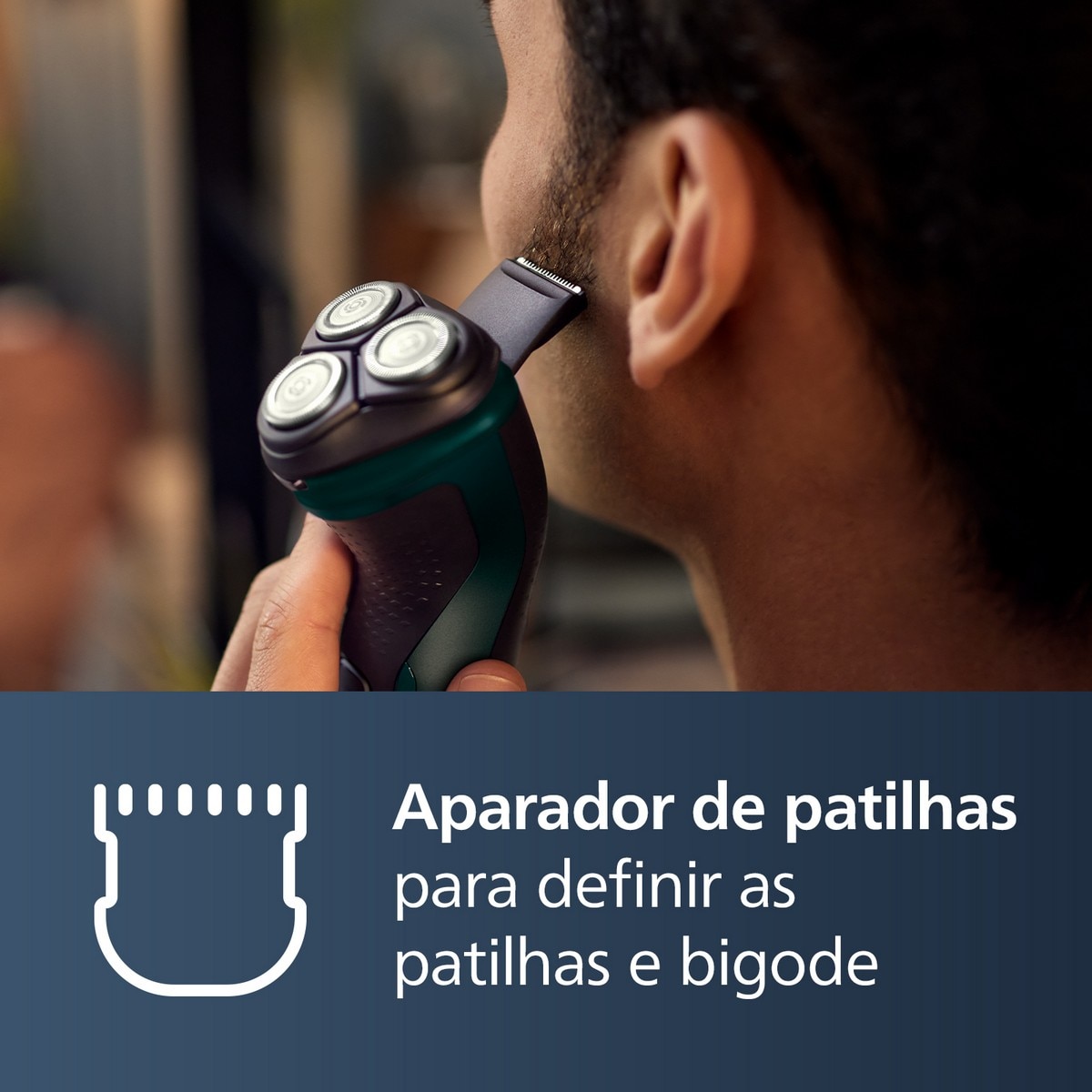 Máquina de Barbear Philips Serie X3000 X3052/00 Uso a Seco e Molhado, Cabeças Flexíveis 4D e Autonomia de 45 Minutos Verde Refrescante Escuro-6