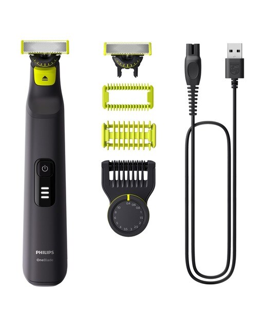 Imagem 0 de Máquina de Barbear Philips QP6542/1OneBlade Pro 360, Rosto e Corpo, Húmido e Seco, 14 Comprimentos, com Pente Guia e de 90 min.