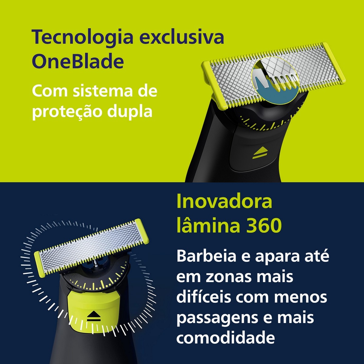 Máquina de Barbear Philips QP6542/1OneBlade Pro 360, Rosto e Corpo, Húmido e Seco, 14 Comprimentos, com Pente Guia e de 90 min Preto-4
