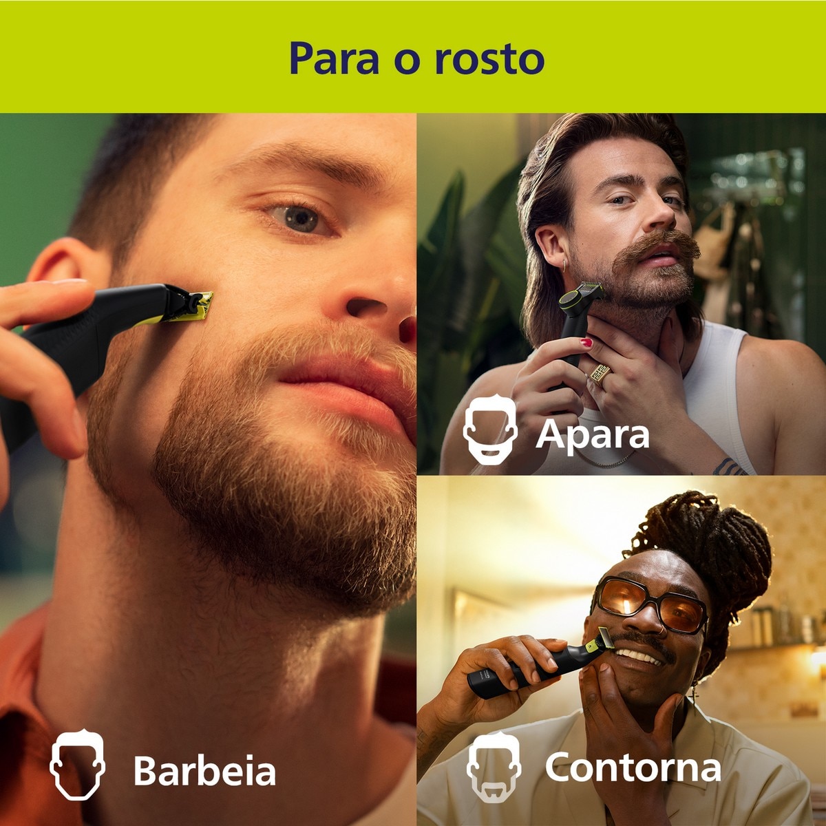 Máquina de Barbear Philips QP6552/15 OneBlade Pro 360, Rosto e Corpo, Húmido e Seco, 20 Comprimentos e de 120 min Cromado-2