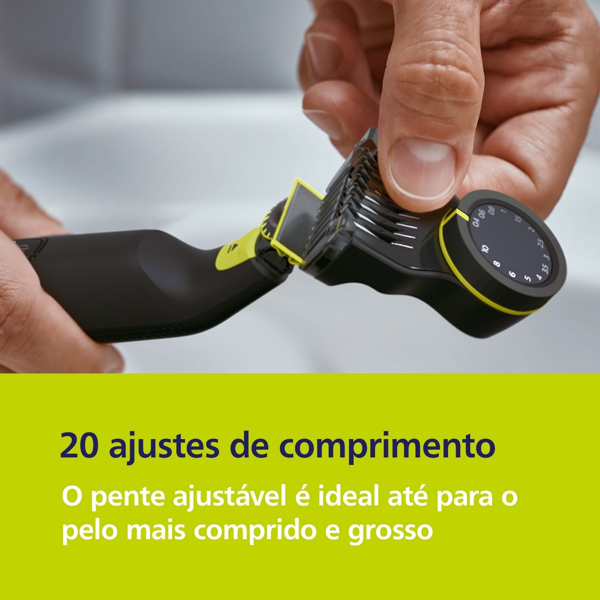 Máquina de Barbear Philips QP6552/15 OneBlade Pro 360, Rosto e Corpo, Húmido e Seco, 20 Comprimentos e de 120 min Cromado-5