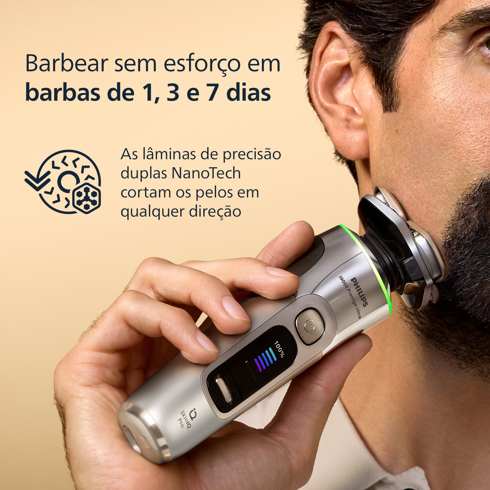 Máquina de Barbear Philips XP9404/46 i9000 Prestige Ultra com Autonomia 60 min, Bateria 6